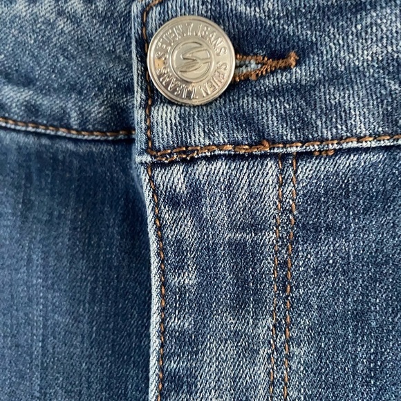 Seven 7 Blue Jeans 34x29 Pearls High Rise Skinny Tag Size 16 - Picture 11 of 14